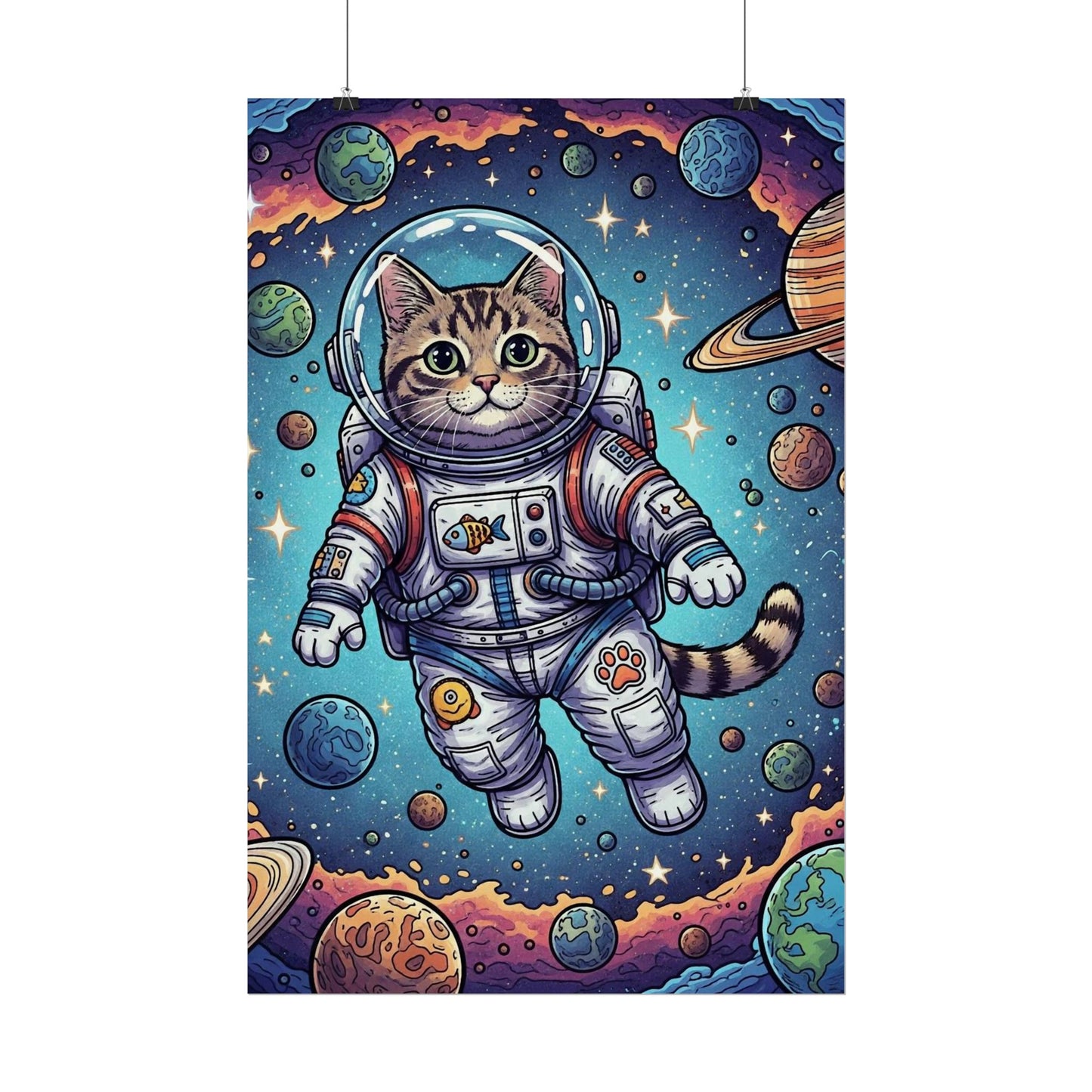 Astronaut Cat - Rolled Poster