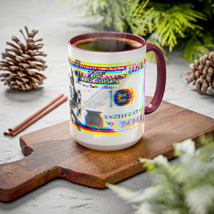 100 Dollars Bill - Neon Color Explosion - Color Accent Mug