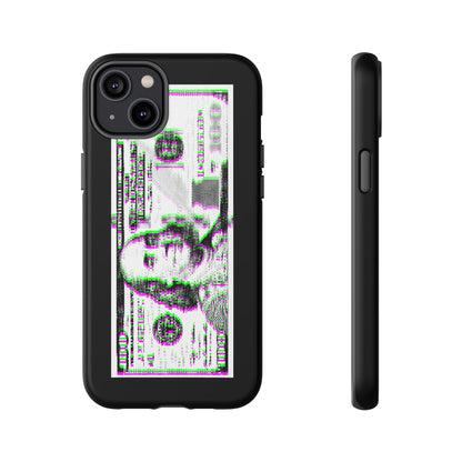 100 Dollars Bill - Green/Magenta Glitch - Phone Case