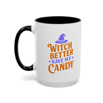 Witch-Themed Coffee Mug, Halloween decor, Gift for witches, Candy lover's mug, Spooky season drinkware, 11oz, 15oz options