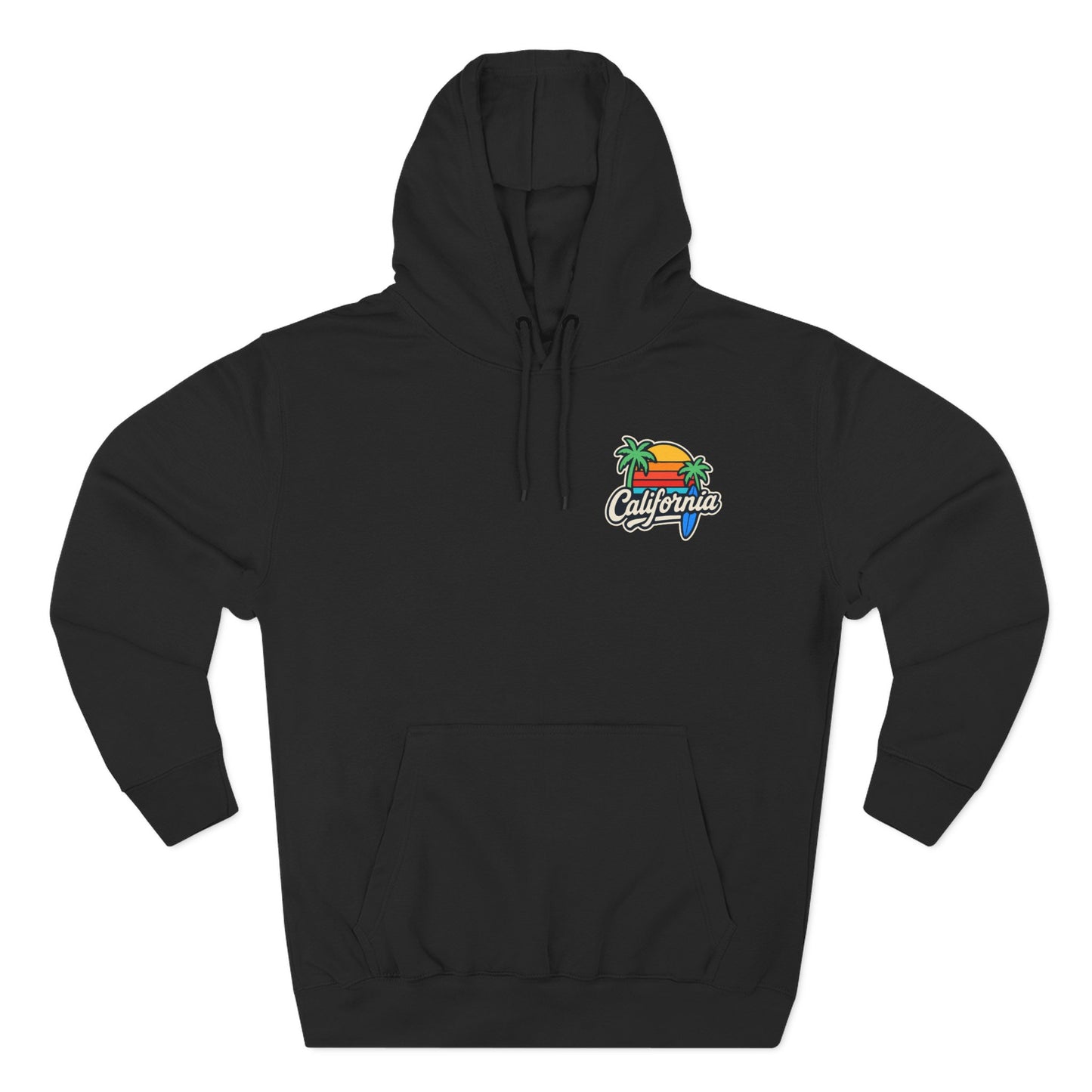 California Sunset Fleece Hoodie, Cozy Streetwear, Beach Vibes, Gift for Her, Summer Outfit, Travel Apparel
