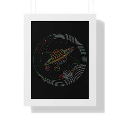 Cosmic Planetary Framed Vertical Poster, Space Art Decor, Astronomy Gift, Home Wall Art, Celestial Decoration, Galaxy Print