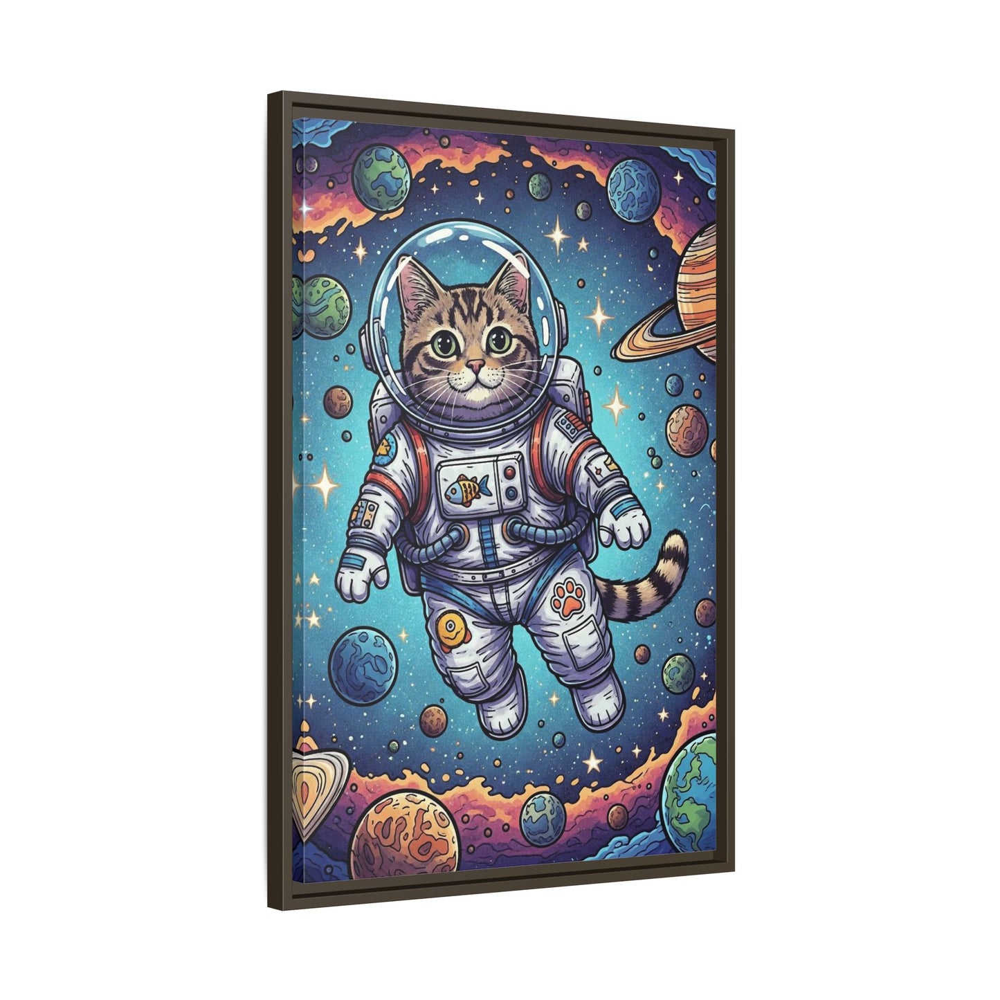Astronaut Cat - Framed Canvas