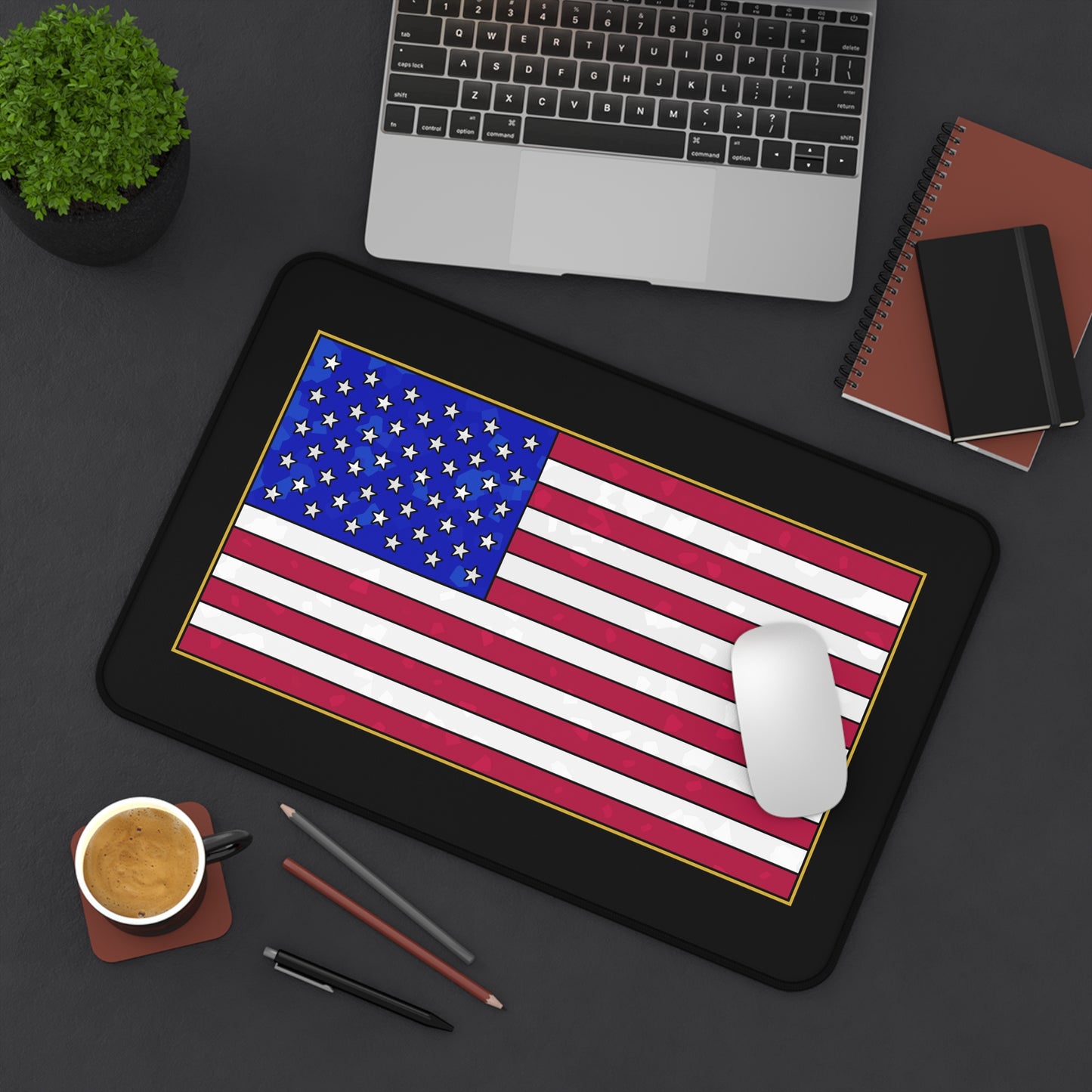 New Glory American Flag (Gold Edge Edition) - Desk Mat