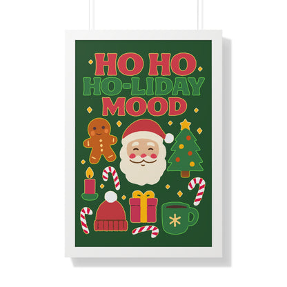 Festive Holiday Poster Print, Cheerful Wall Art for Christmas, Santa Decor, Ho Ho Ho Seasonal Gift, Holiday Mood Wall Art