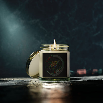 Galactic Scented Candles, Cosmic Coconut Apricot Wax, Space Candle Gift, Planets Decor, Aromatherapy Candle