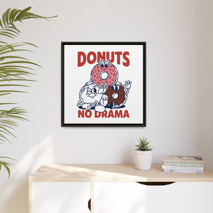 Donuts No Drama - Framed Canvas