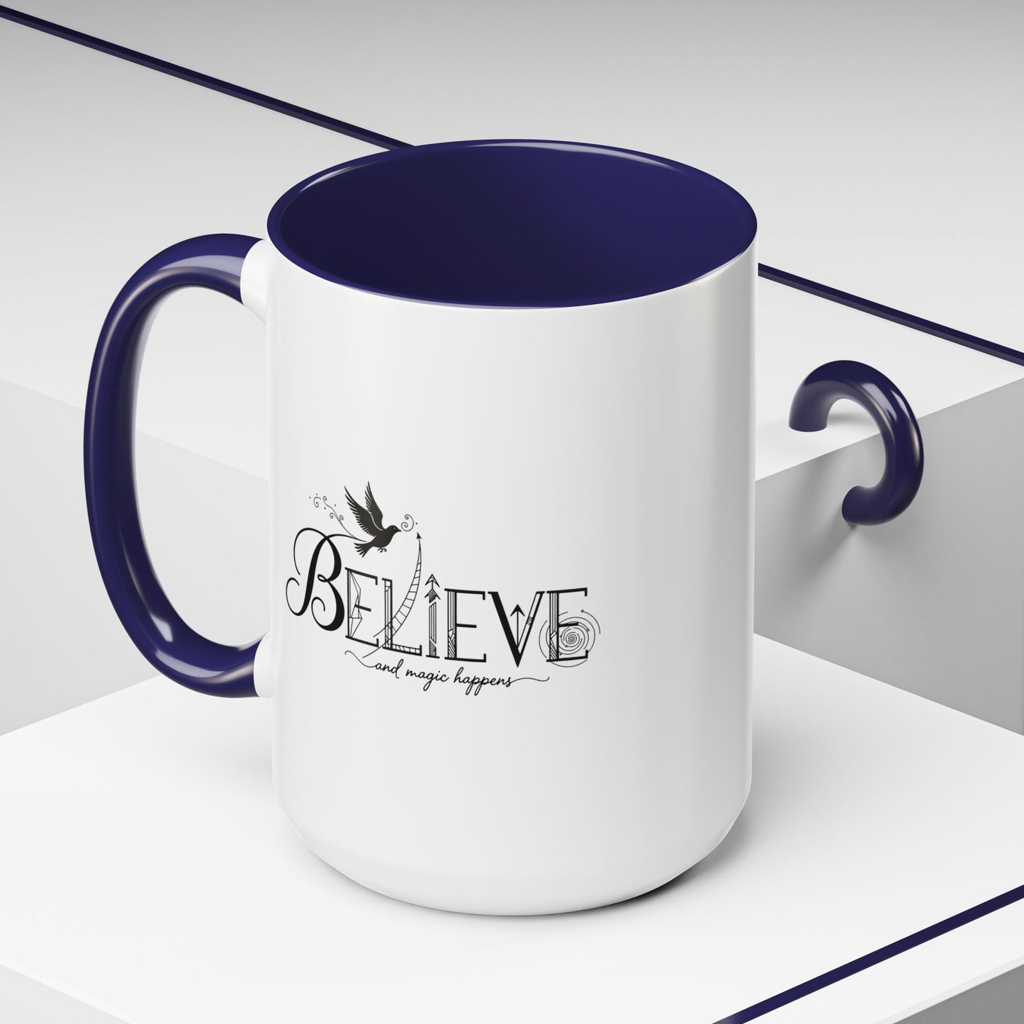 Believe and Magic Happens - Color Accent Mug