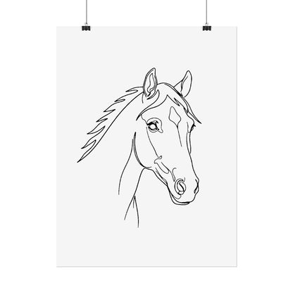 Horse Portrait Sketch - Rolled Poster