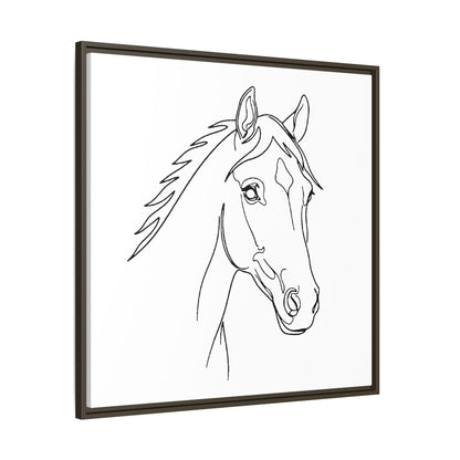 Horse Portrait Sketch - Framed Canvas