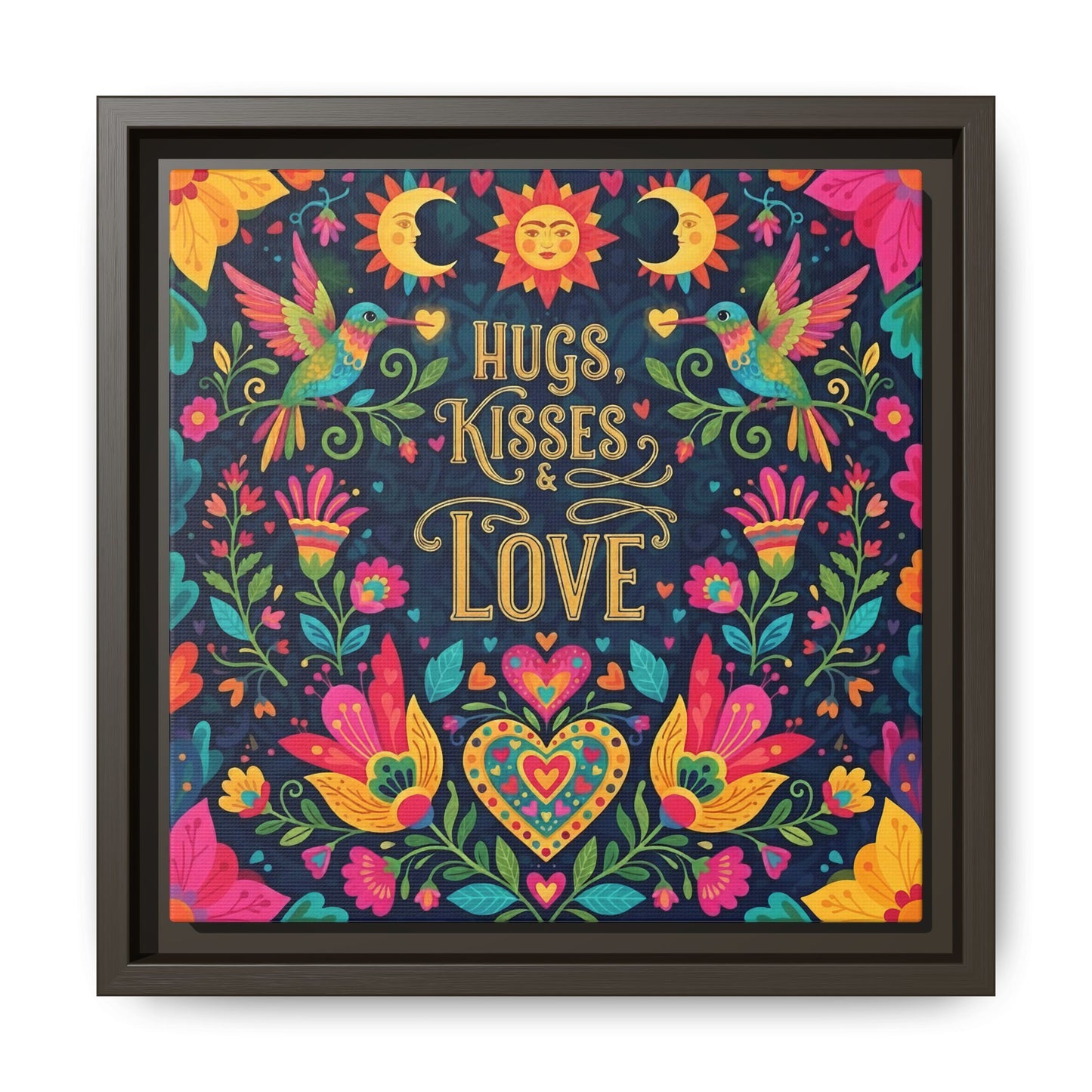 Hugs, Kisses & Love - Framed Canvas