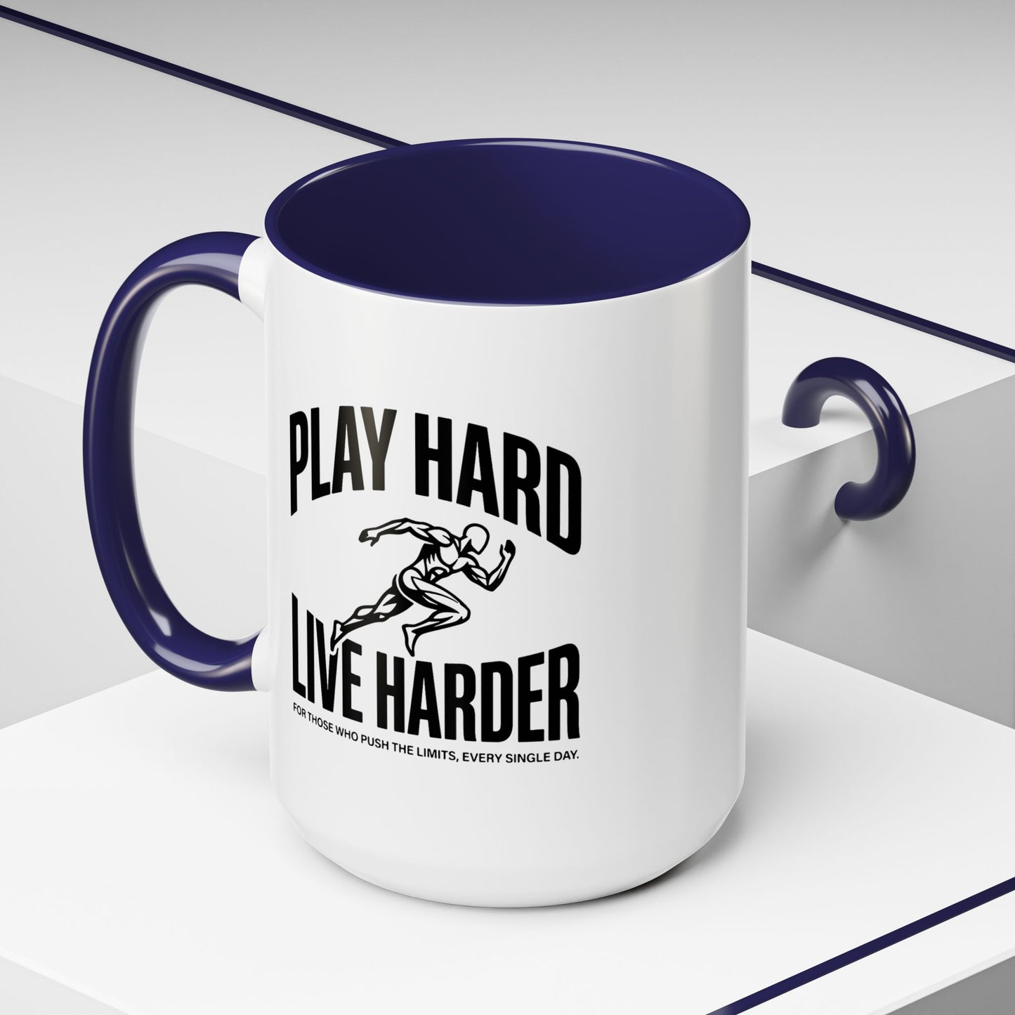 Play Hard / Live Harder - Color Accent Mug