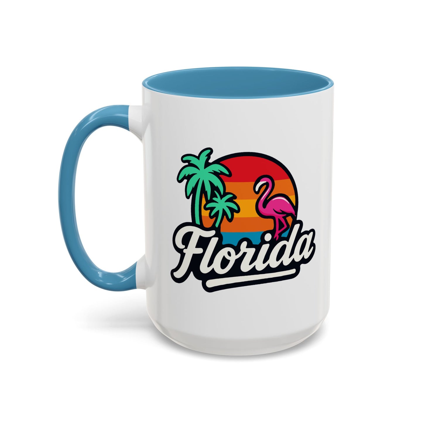 Florida Sunset Palm - Color Accent Mug