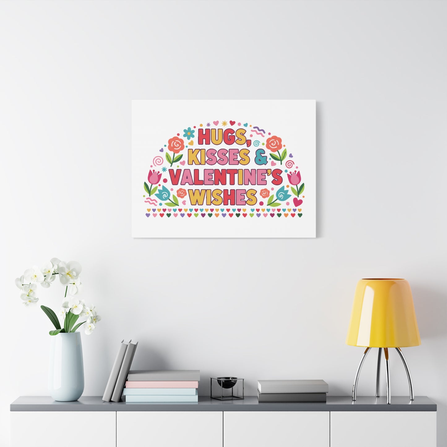 Hugs, Kisses & Valentine's Wishes - Canvas