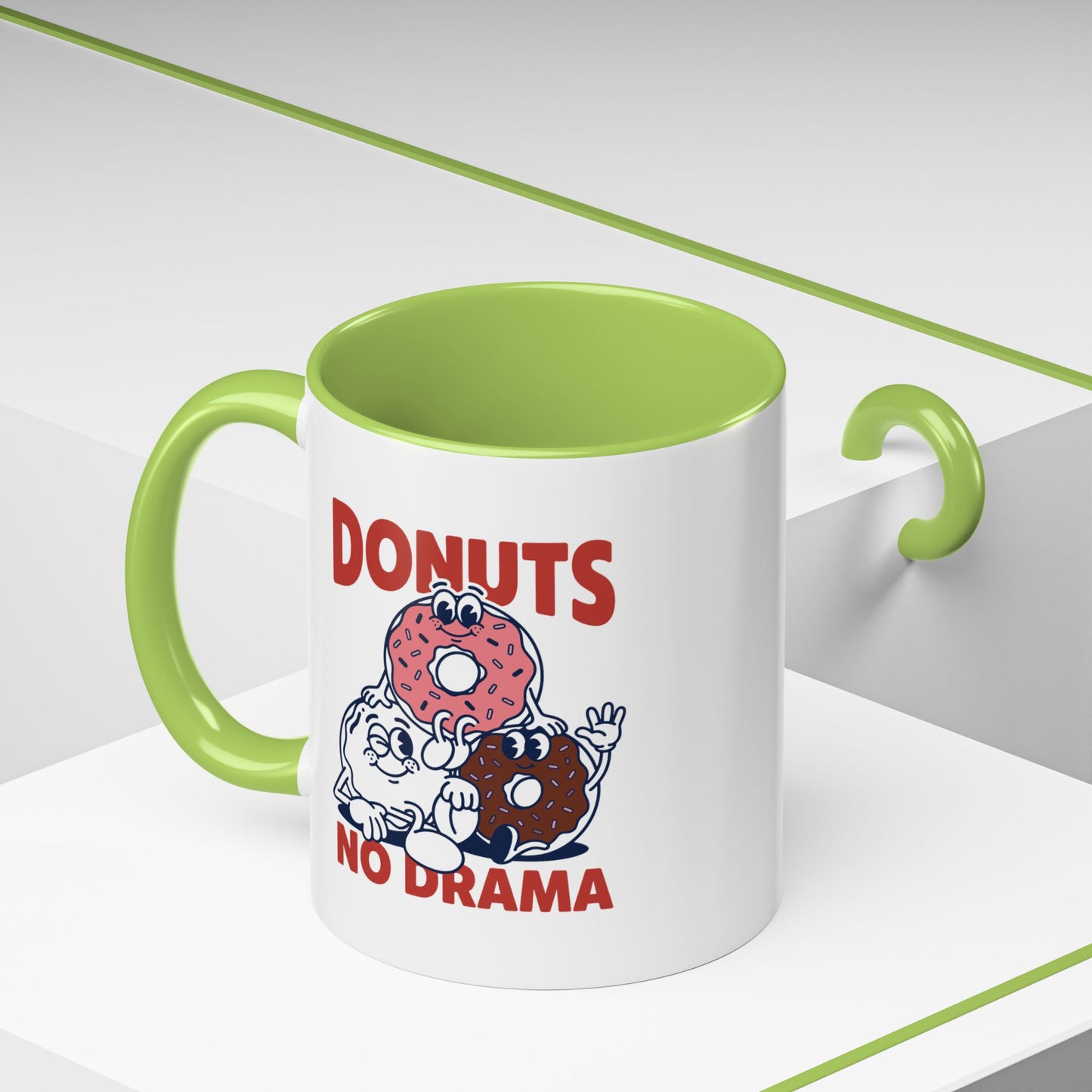 Donuts No Drama - Color Accent Mug
