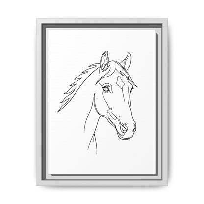 Horse Portrait Sketch - Framed Canvas