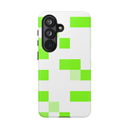 Lime Green Pixel Grid - Phone Case