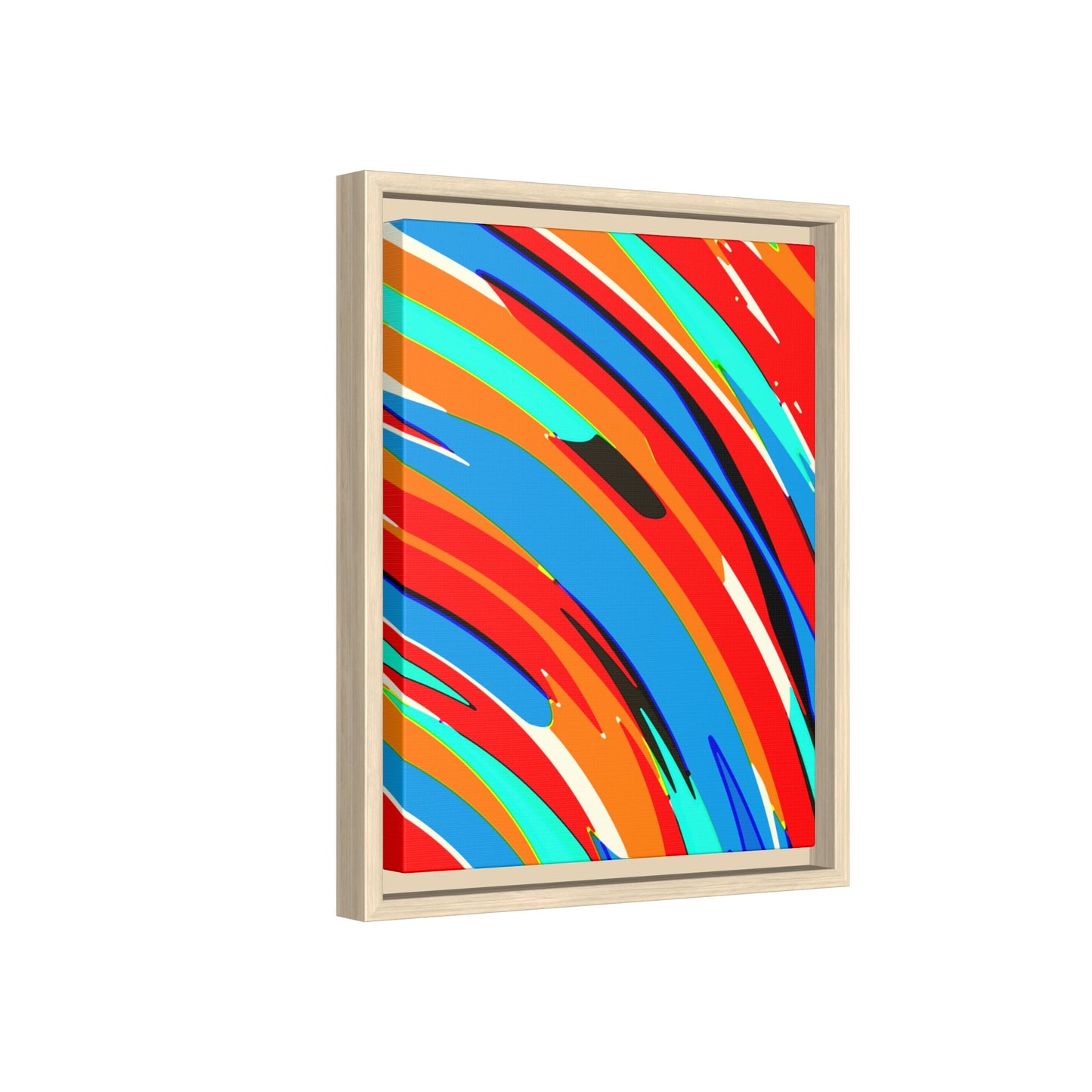 Abstract Rainbow Swirl Arc - Framed Canvas