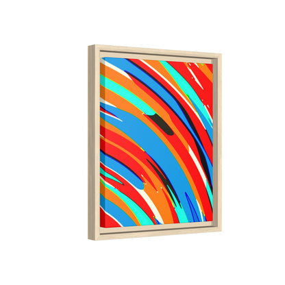 Abstract Rainbow Swirl Arc - Framed Canvas