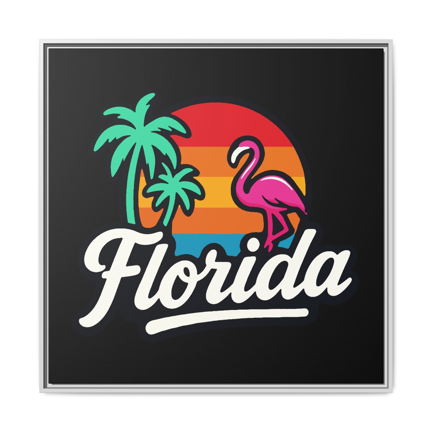 Florida Sunset Palm - Framed Canvas