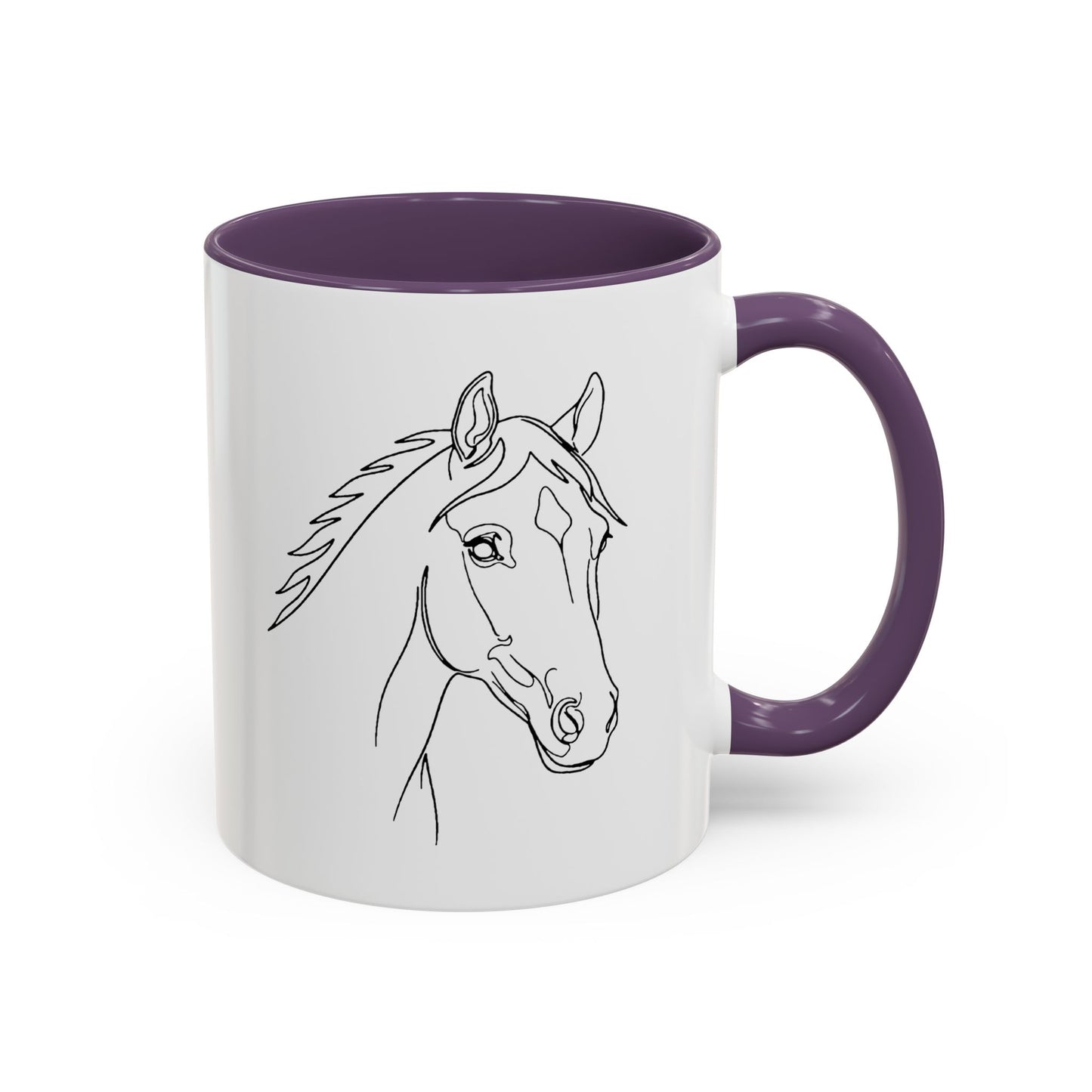 Horse Portrait Sketch - Color Accent Mug