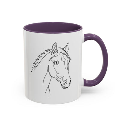 Horse Portrait Sketch - Color Accent Mug