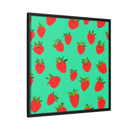 Strawberry Pattern - Framed Canvas
