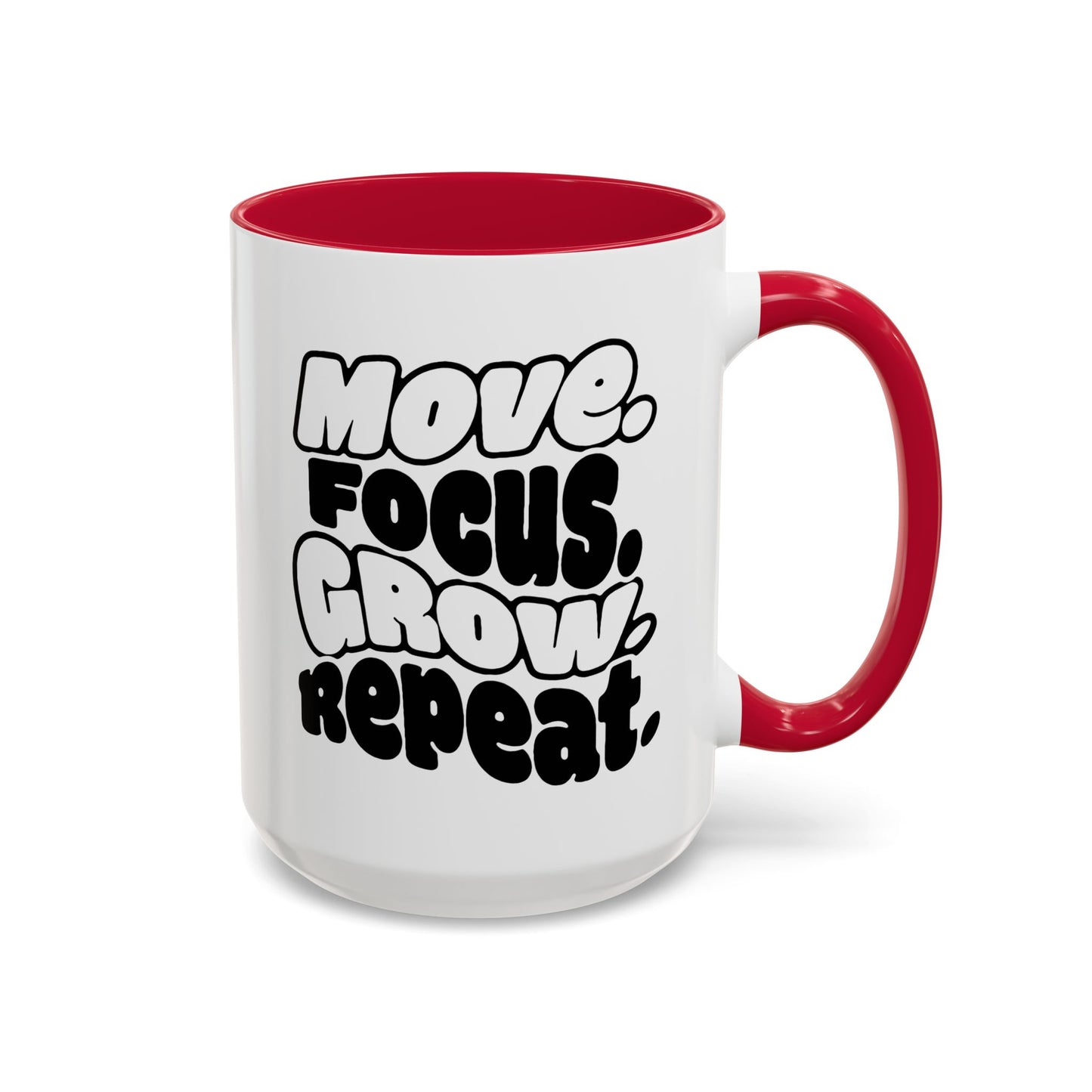 Move. Focus. Grow. Repeat. - Colorful Mug