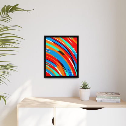 Abstract Rainbow Swirl Arc - Framed Canvas