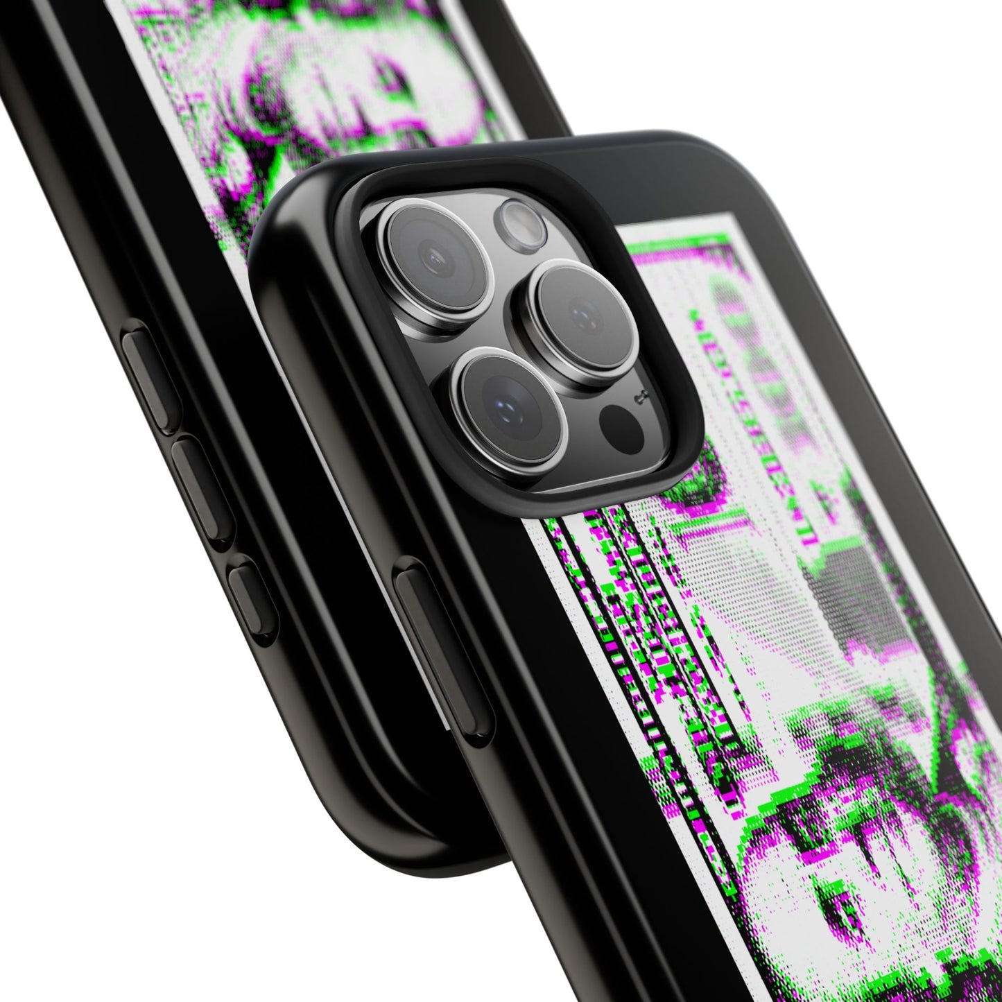 100 Dollars Bill - Green/Magenta Glitch - Phone Case