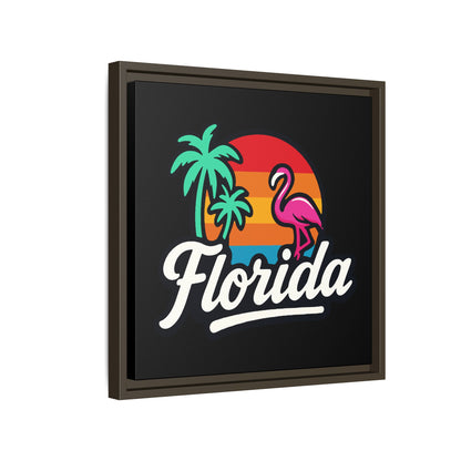 Florida Sunset Palm - Framed Canvas