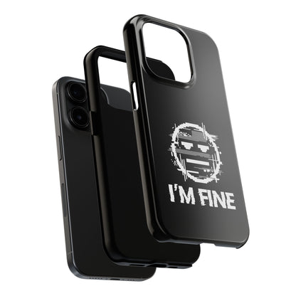 I’m Fine Glitched Smiley - Phone Case