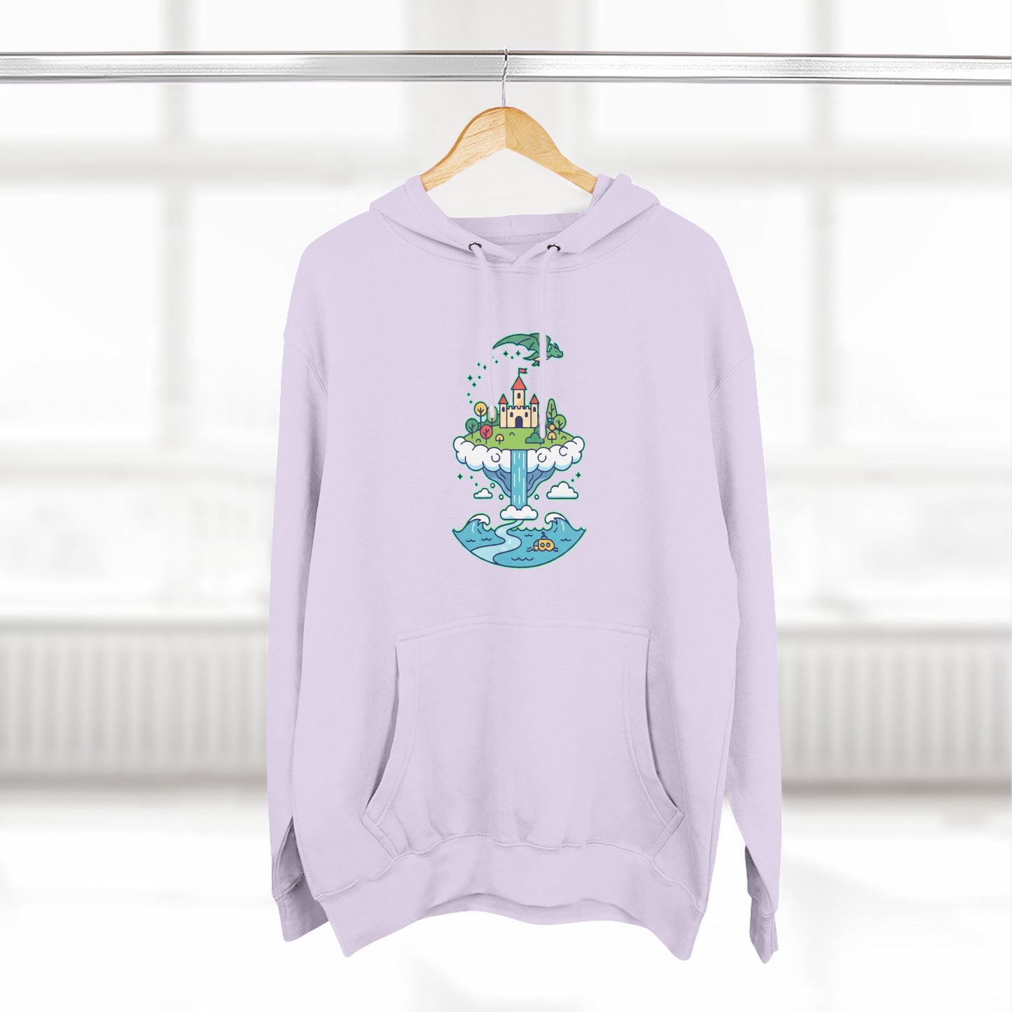 Floating Castle Dragon - Magical Fantasy Island - Hoodie