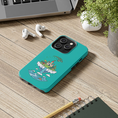 Floating Castle Dragon - Magical Fantasy Island - Phone Case