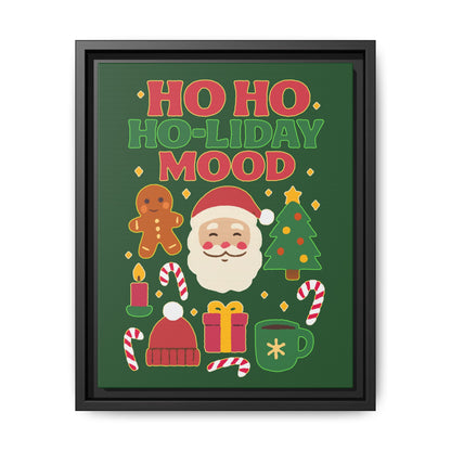 Framed Canvas Art, Festive Holiday, Cheerful Wall Art for Christmas, Santa Decor, Ho Ho Ho Seasonal Gift, Holiday Mood Wall Art