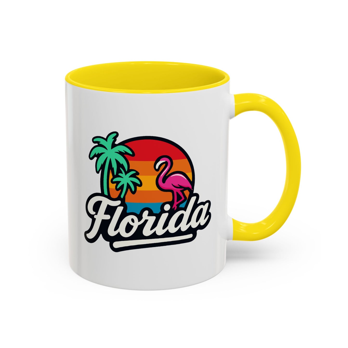 Florida Sunset Palm - Color Accent Mug