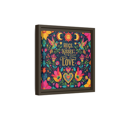 Hugs, Kisses & Love - Framed Canvas