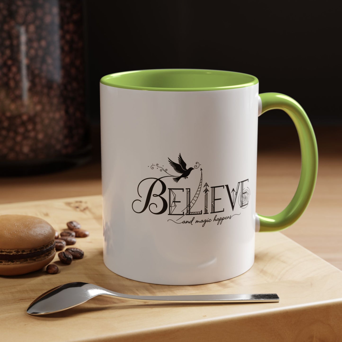 Believe and Magic Happens - Color Accent Mug