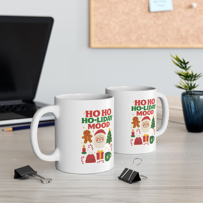 Festive Holiday Ceramic Mug, Christmas Coffee Cup, Holiday Gift Mug, Cute Gingerbread Design, Cozy Winter Drinkware