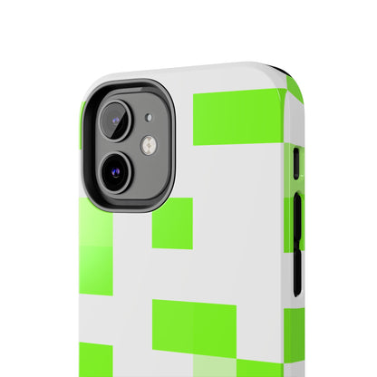 Lime Green Pixel Grid - Phone Case