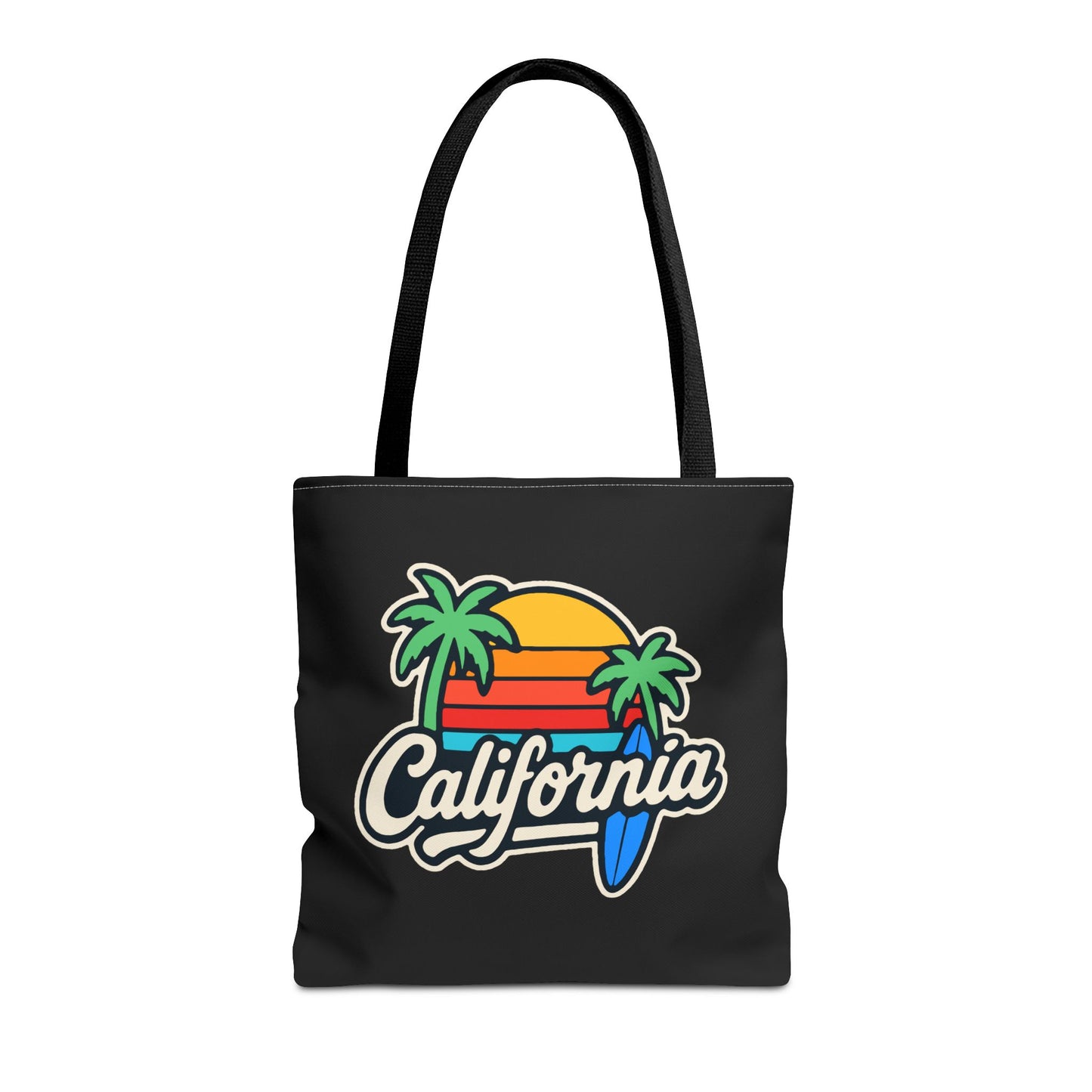 California Retro Tote Bag - Beach Vibes, Summer Accessory, Travel Bag, Gift for Friends, Eco-Friendly Shopping