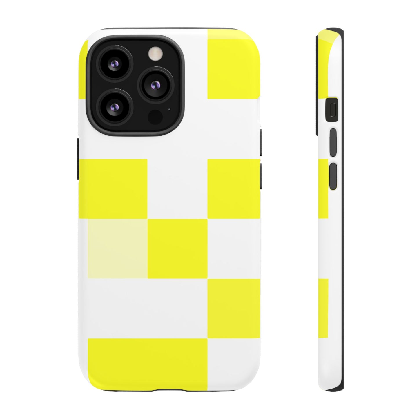 Yellow Pixel Grid - Phone Case