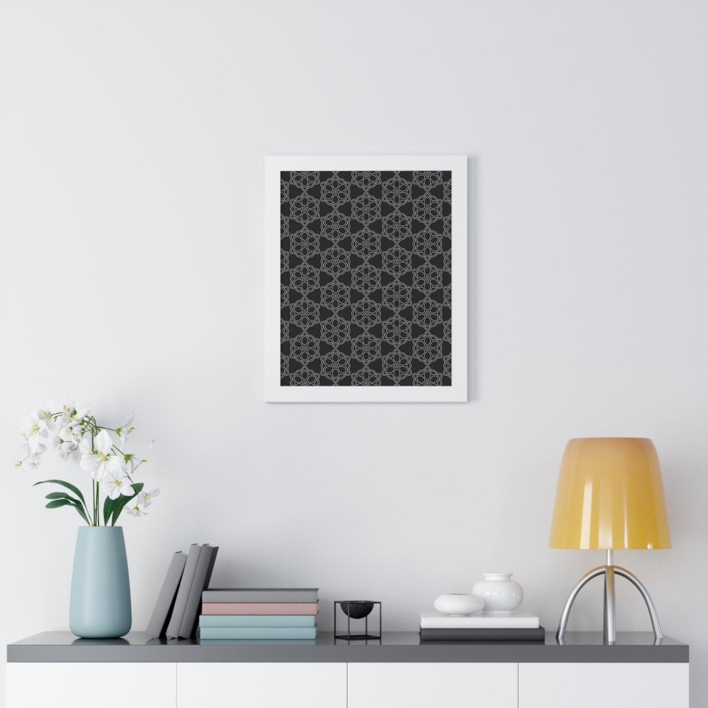 Geometric Sacred Flower - Framed Poster
