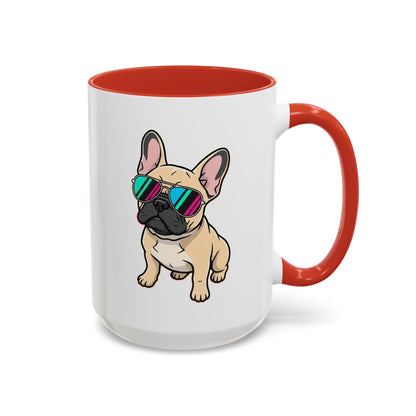 French Bulldog with Sunglasses - Color Accent Mug