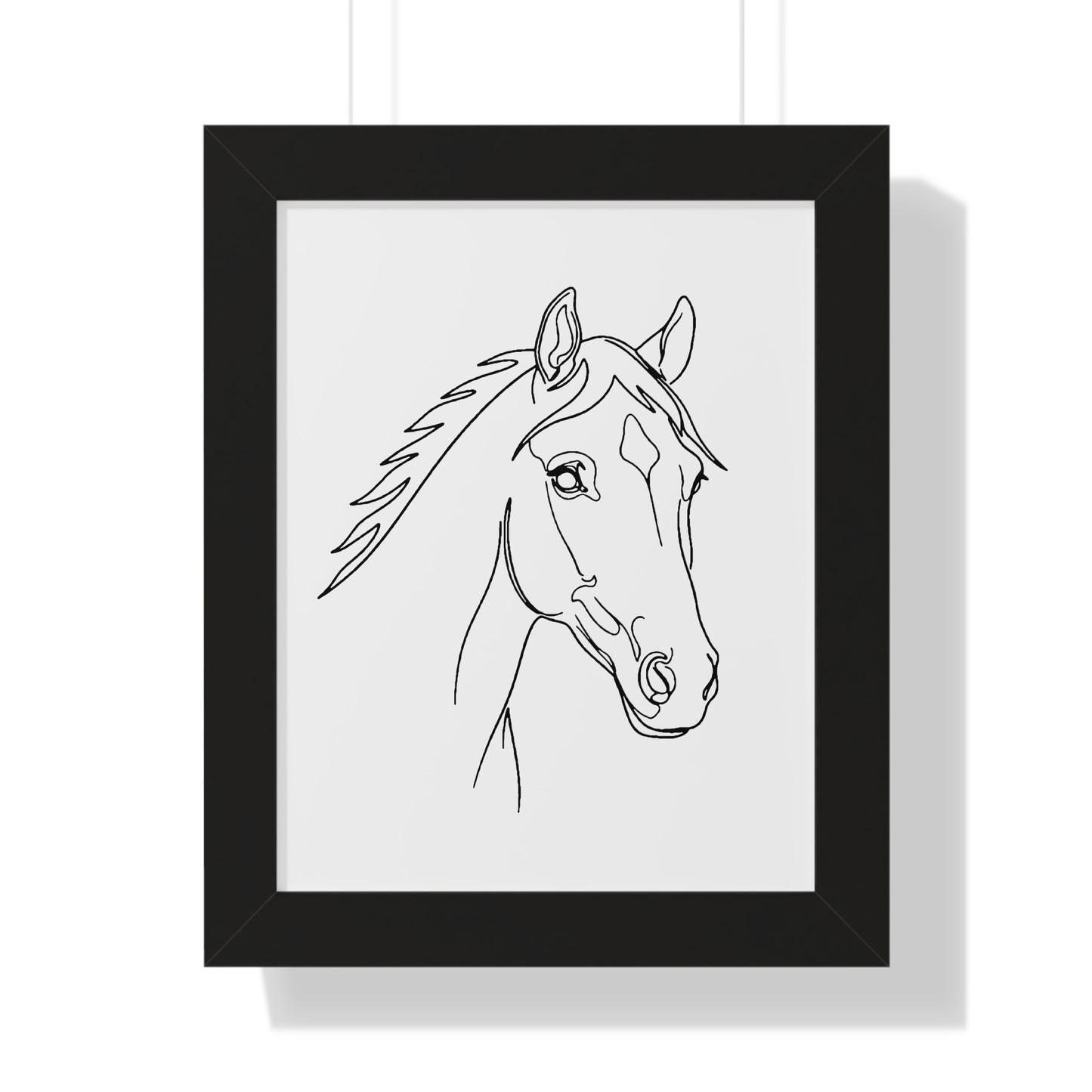 Horse Portrait Sketch - Framed Poster