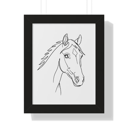 Horse Portrait Sketch - Framed Poster