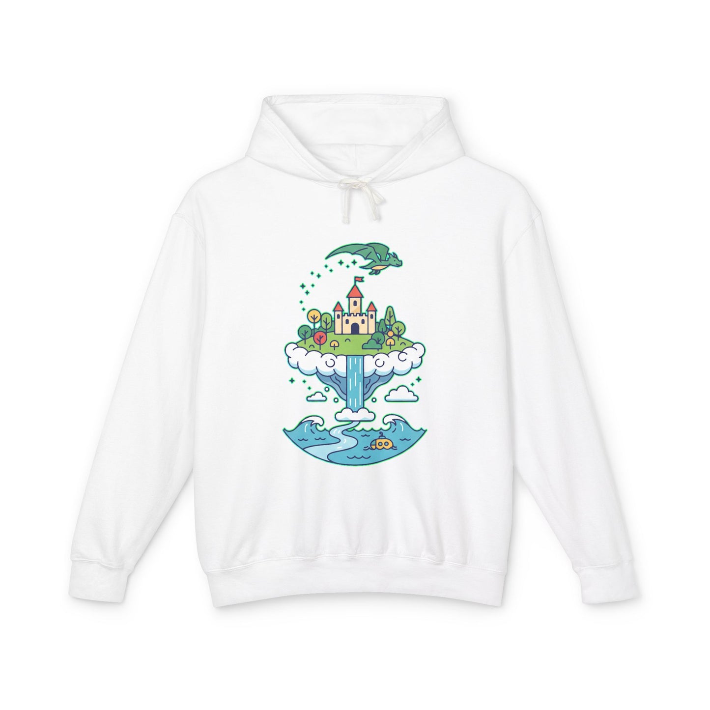 Floating Castle Dragon - Magical Fantasy Island - Hoodie