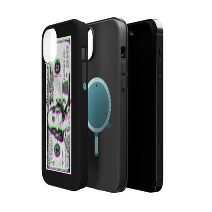 100 Dollars Bill - Green/Magenta Glitch - Magnetic Phone Case