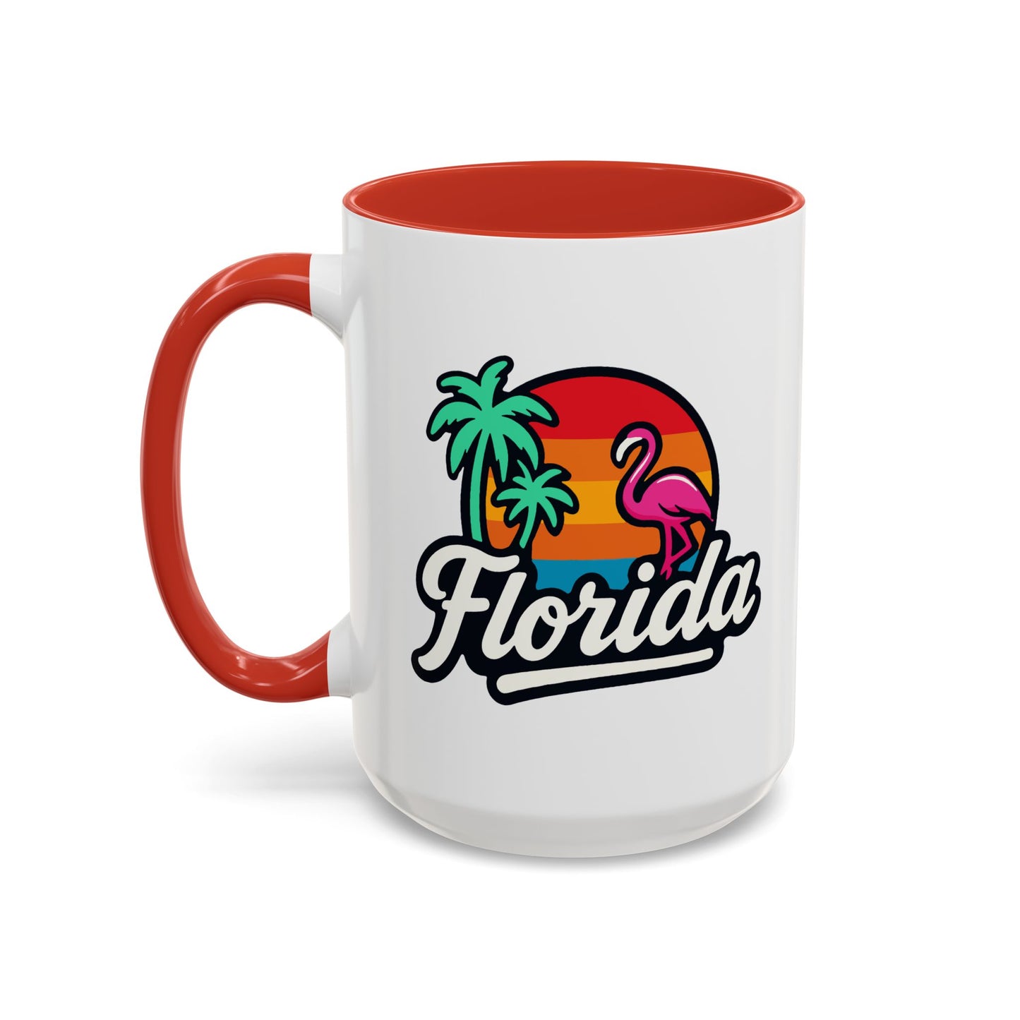 Florida Sunset Palm - Color Accent Mug