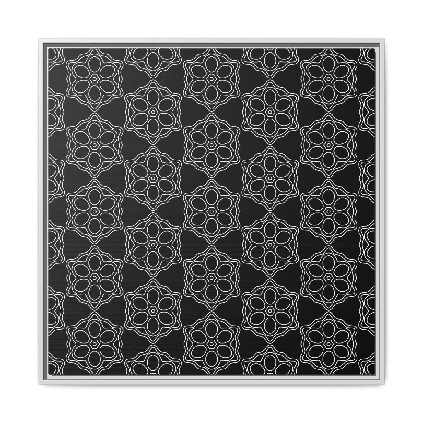 Geometric Sacred Flower - Framed Canvas